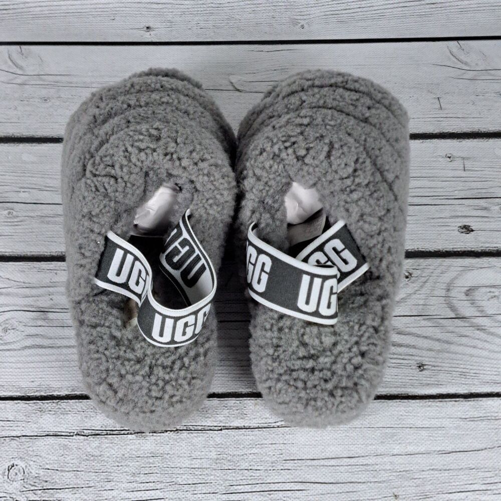 UGG Australia Fluff Yeah Women's Size 5 US Gray Slide Slingback Sandals - Picture 4 of 10